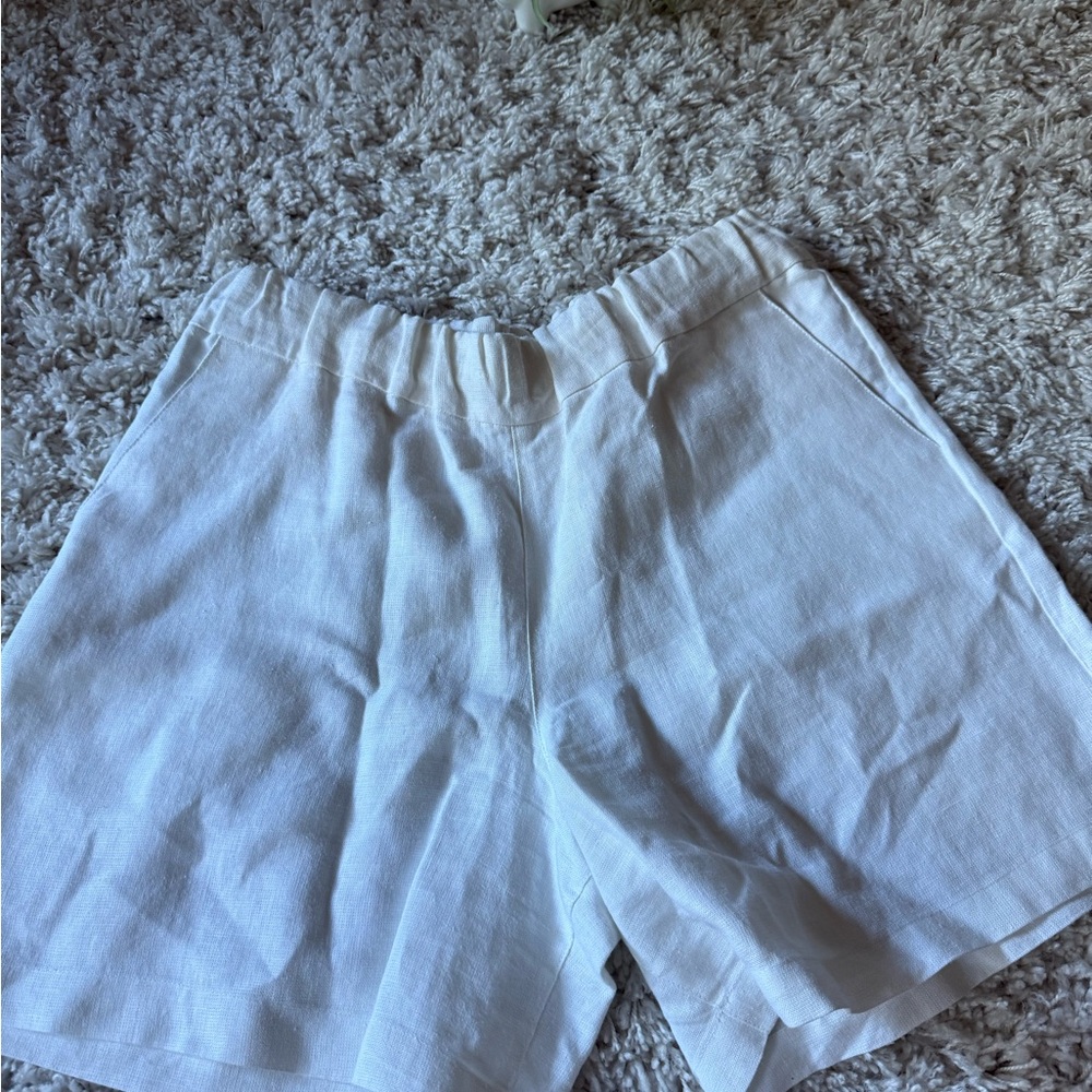 SPRWMN White Linen Shorts